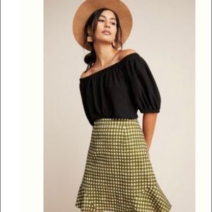 Anthropologie off the shoulder top size Med black